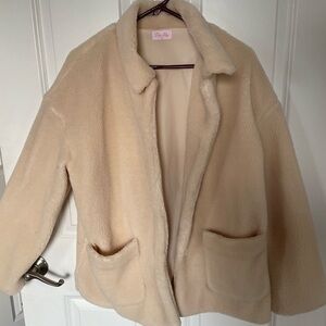 Pink Lily Cream Teddy Jacket